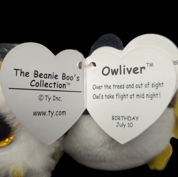 2014 Ty THE BEANIE BOO'S COLLECTION "OWLIVER" THE OWL KEYCLIP - Picture 7 of 9